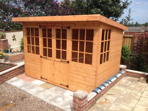 10x7 Wooden Pent Summerhouse Georgian Style Fully Tongue and Groove 12mm T&G - Picture 2 of 2