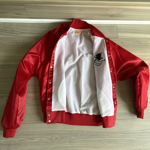 Vintage Red Satin Nylon Auburn Sportswear Jacket Medium Made USA Softball Umpire - Picture 8 of 9