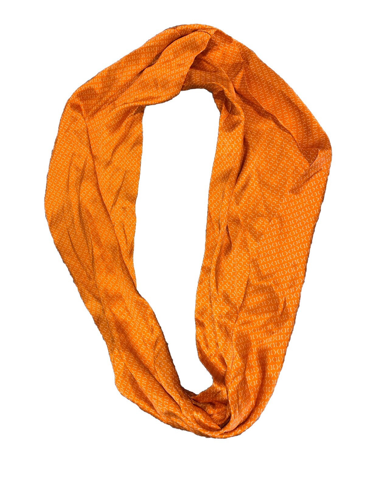 100% Silk Handmade Orange Patterned Infinity Scar… - image 1