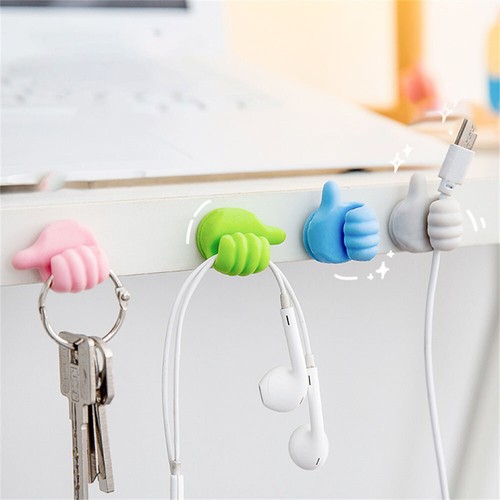 10X Self Adhesive Thumb Wall Hooks Cable Organizer Clips Key Hook No Punching - Picture 4 of 26