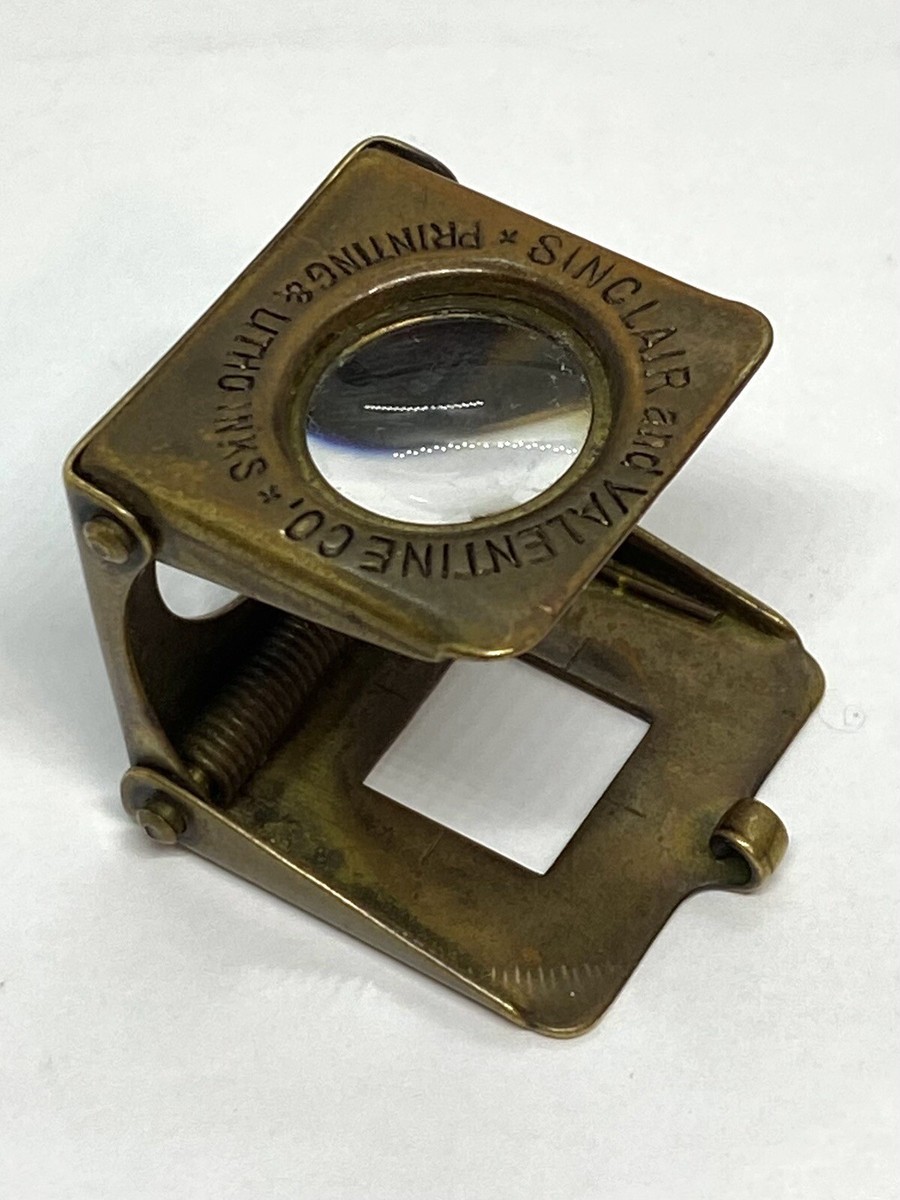VTG Germany Sinclair & Valentine Co Brass Folding Magnifying Glass