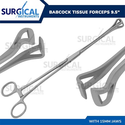 Babcock Tissue Intestinal Forceps 9.5'' with 15mm jaws Veterinary German Grade