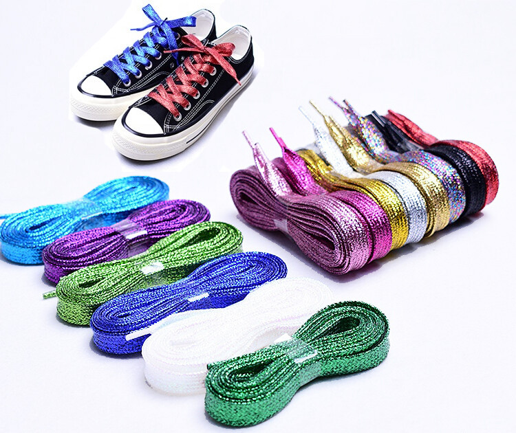 Glitzer Schnürsenkel Silber - 2 Paar 120cm Für Sneaker & Stiefel