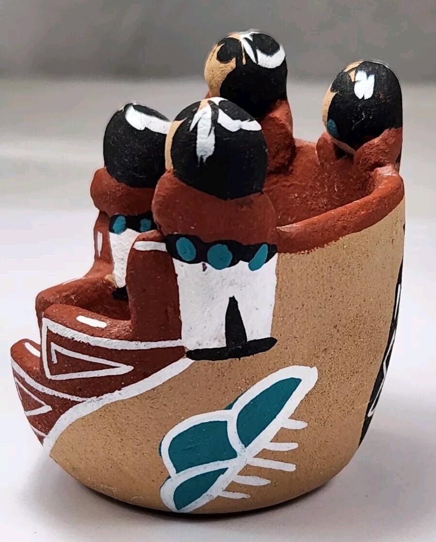 Vintage Jemez Pueblo Story Teller Friendship Bowl Theresa Sando