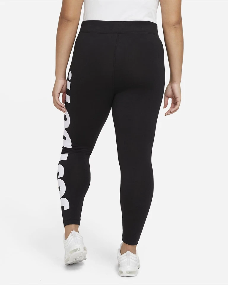 Nike Sportswear Essential Women's High-Waisted Graphic Leggings In Black - Image 2 of 2