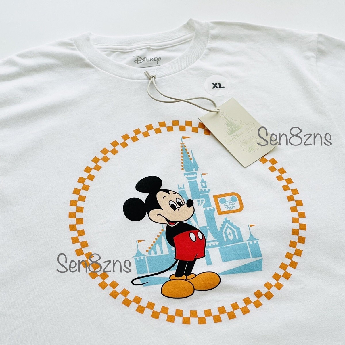 NEW RARE HTF WDW DISNEY VANS 50TH ANNIVERSARY OPENING DAY WHITE T SHIRT  YOUTH XL