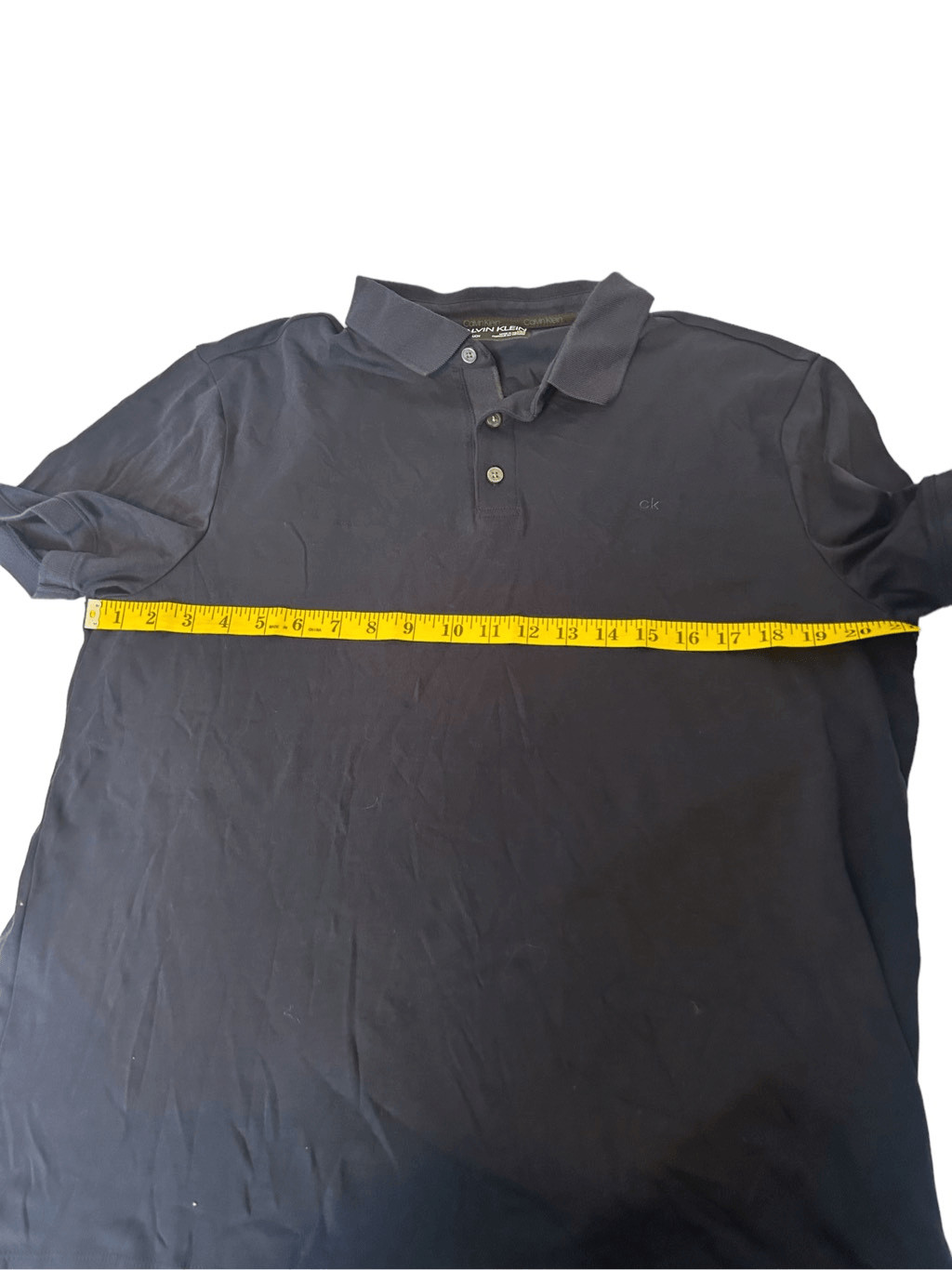 CALVIN KLEIN liquid touch Solid blue POLO SHIRT -L - image 4