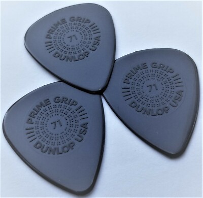  Jim Dunlop Delrin 500 (.71mm) Prime Grip Guitar 3 Pack Gray