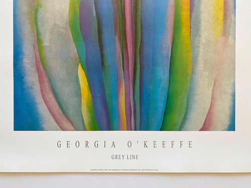 GEORGIA O'KEEFFE RARE 1980'S OFFSET LITHOGRAPH PRINT POSTER " GREY LINE " 1923 - Picture 9 of 12