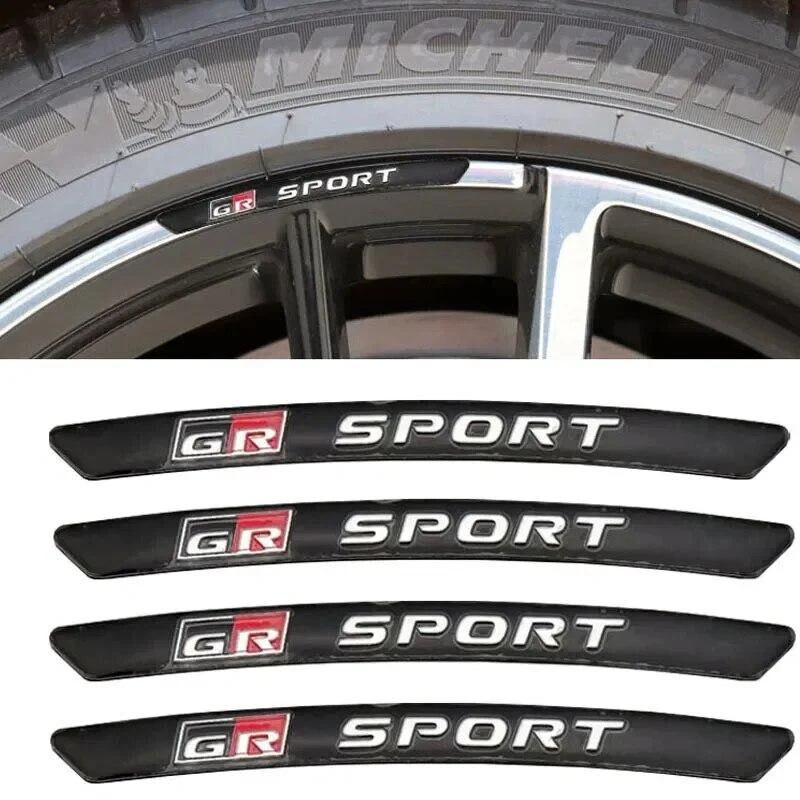 NEW 4pcs GR Sport Wheels Rims BADGE EMBLEM STICKER DECAL - Image 2 of 4