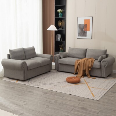 Modern 2 / 3 Seater Fabric Sofa Couch Settee with Under Storage Furniture
