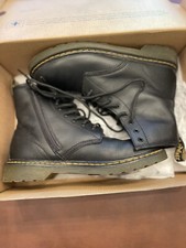 NEW Dr. Martens 1460 Y Women's Black Smooth Leather Side Zip Ankle Combat Boot 6