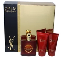 YVES SAINT LAURENT OPIUM 3 PIECE GIFT SET FOR WOMEN EAU DE TOILETTE SPRAY 50ML