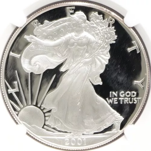 2001(W) Proof Silver American Eagle NGC PF-69 Ultra Cameo