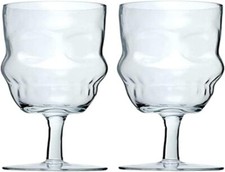 Skulls & Skeletons - Glass Skull Head Shaped Set of 2 Wine Glasses