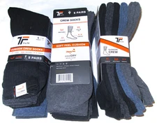 5 Pairs Mens TruFit Moisture Wicking Cool Dry Dress or Casual Crew Socks