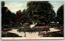 Rochester New York~Downtown Jones Square Park Fountain~Pretty Flowers~1908 PC