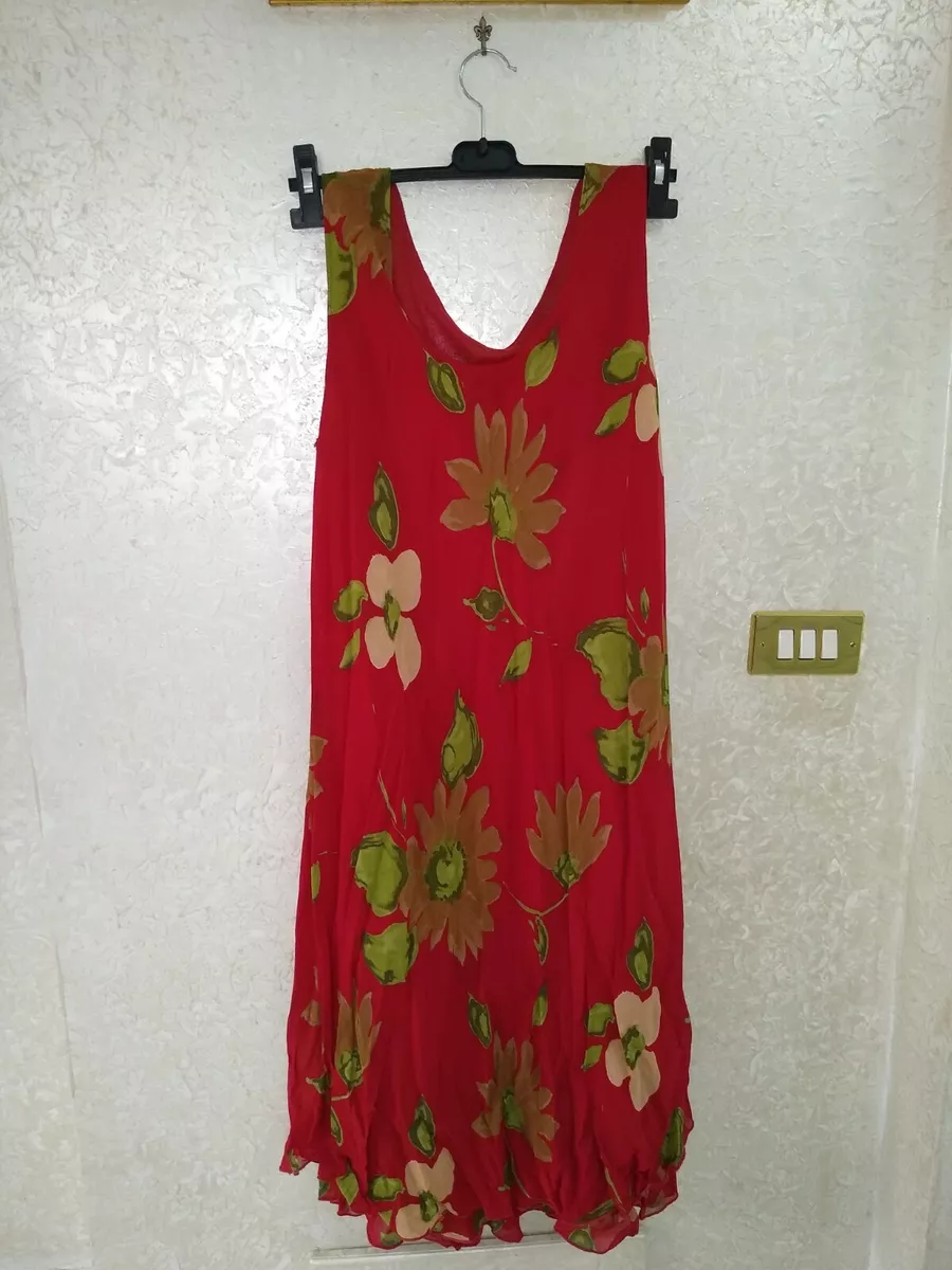 Vestito rosso shop a fiori