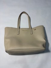 Marc Jacobs Beige Saffiano Leather Tote Bag Minimalist Work Office Laptop flaw