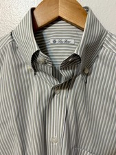 Loro Piana Men's Striped Cotton Button-Down Dress Shirt size Large made in Italy