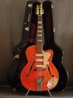 Klira Lady Halbresonanz E Gitarre 60er Jahre und Gretsch Koffer Top