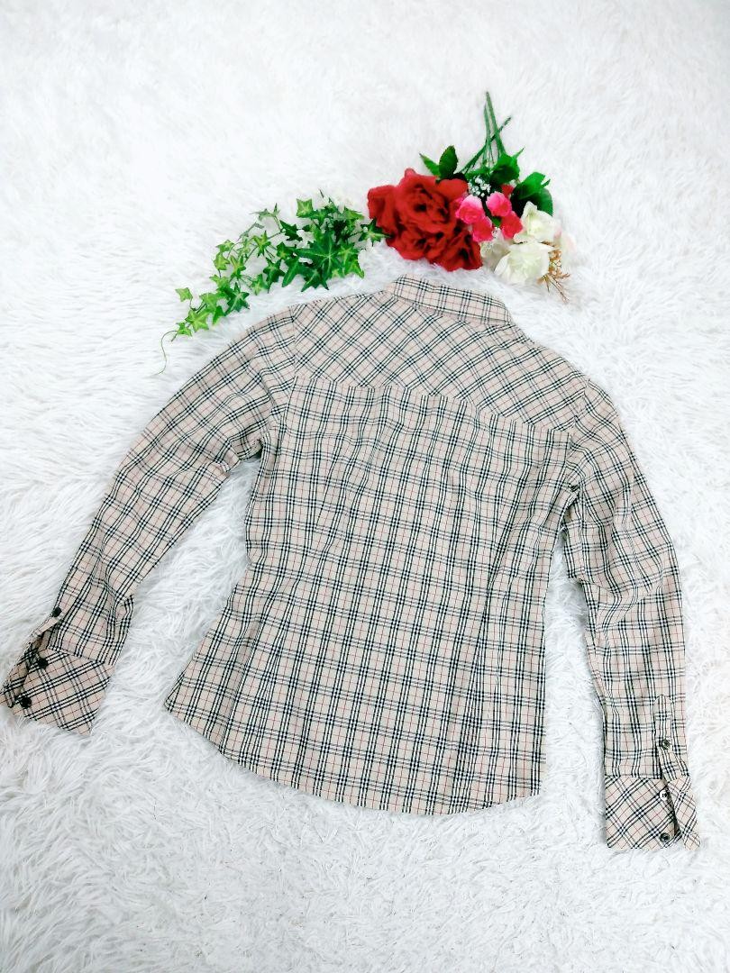 Burberry Blue Label Nova Check Shirt Cotton Beige Size 38/US