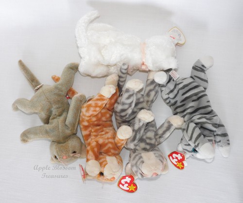 TY BEANIE BABIES-LOT OF 5 CATS W/TAGS-AMBER, FANCY, PRANCE, SCAT, SILVER-RETIRED - Picture 4 of 5