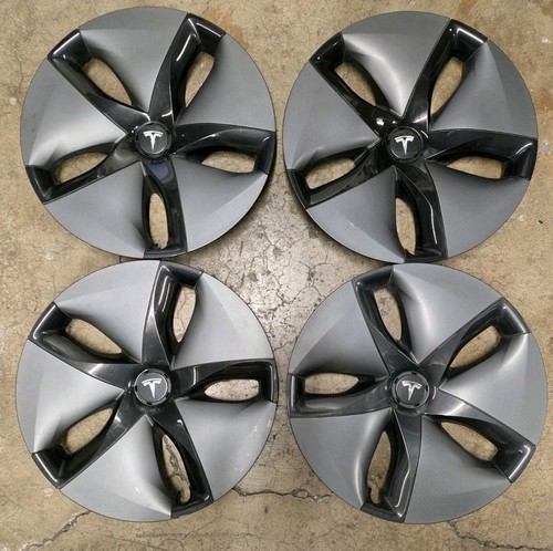 2017 2018 2019 2020 Tesla Model 3 18" Aero Wheel Cover Set of 4 1044231-99-B - Picture 1 of 5