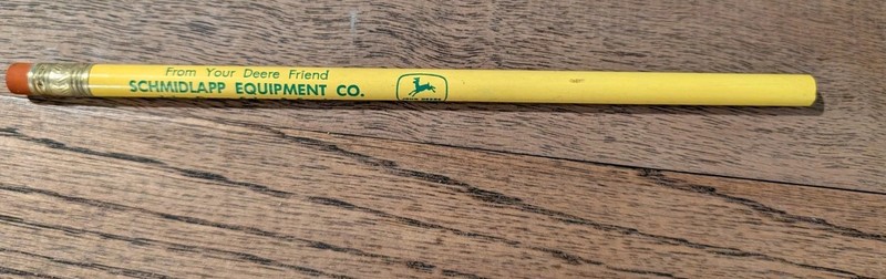 Schmidlapp Equipment John Deere Tractor Covington Ohio Advertising Pencil 4 Leg