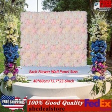 6Pcs Flower Wall Panel Floral Backdrop Decoration Silk Rose Wall for Wedding