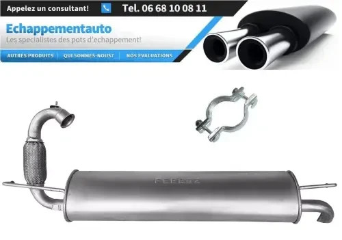 Échappement avec silencieux arrière Smart Fortwo 0.9/1.0 depuis 2014 robuste acier