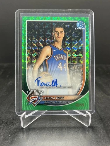 2025-26 Bowman Nikola Topic Chrome Autograph Auto Green Geometric 46/99 #BCA-NO