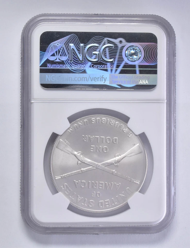 MS70 2012-W Infantry Soldier Commemorative Silver Dollar $1 NGC Brown Lbl *5957 - Image 2 of 4