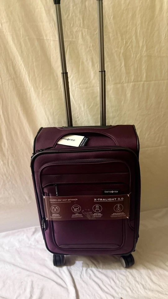 New SAMSONITE X-Tralight 3.0 21" Carry-On Spinner Spinner Luggage USB Purple - Image 3 of 4
