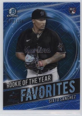 2021 Bowman Mega Box Blue Mojo Refractor 133/150 Sixto Sanchez #RRY-SS RC 04eb