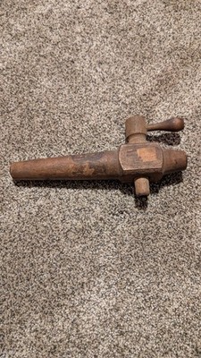 Antique Federal Mfg Co Wooden Blowtorch Air Pump Philly PA F.E.D. Warranted