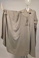 EDWARDIAN DOVE GREY CASHMERE CLOAK CAPE W EMB  RICH SOUTACHE TASSEL TRIM