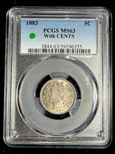 1883 Con Centesimi Liberty Nichelato Classificato PCGS MS63.....