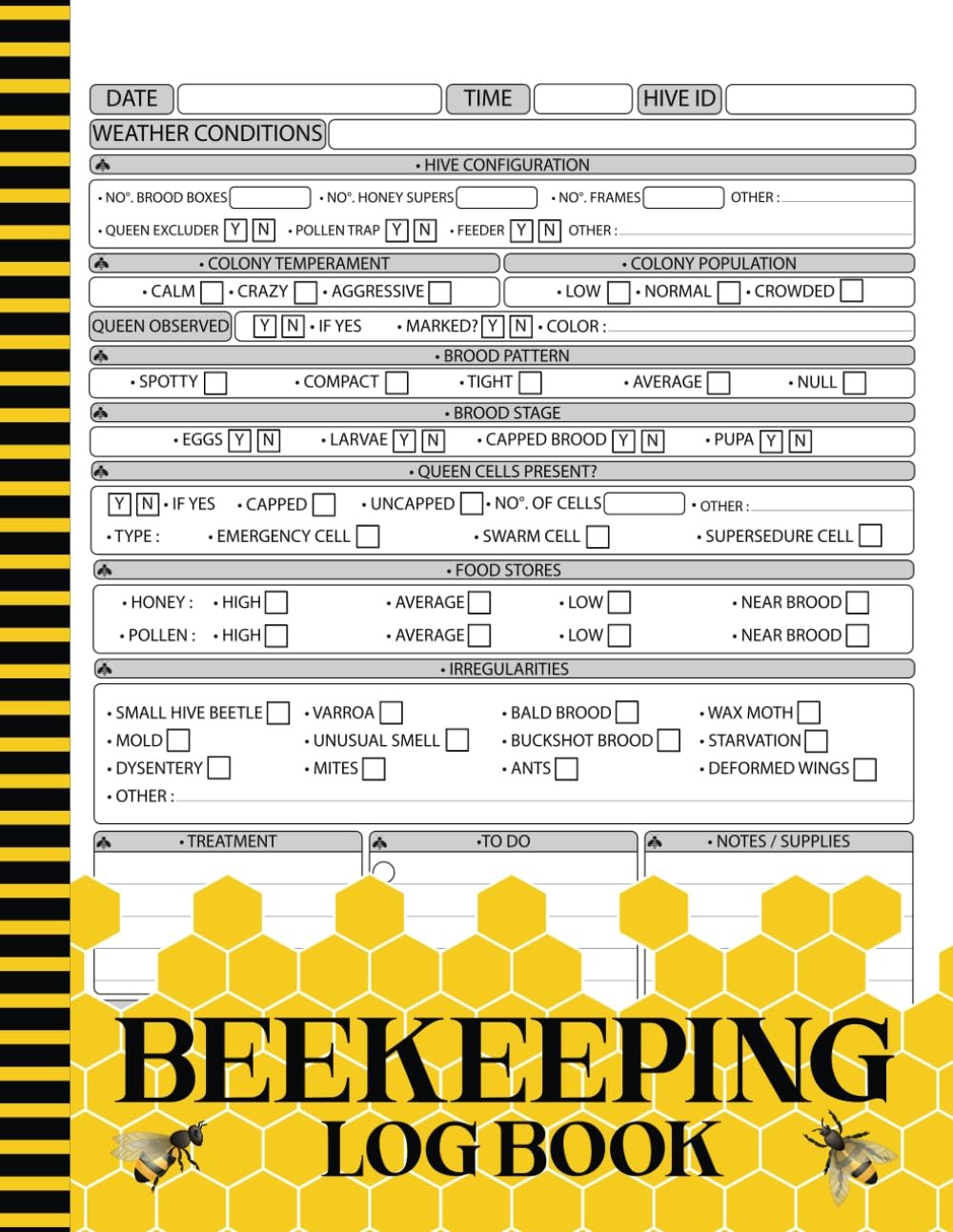beekeeping log book | Beekeeping Tracking Journal and Beehive Inspection noteboo