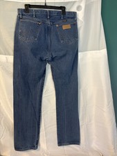 Wrangler Denim Blue Jeans Relaxed Straight Boot Cut Men  s 36x34 Cotton RN130273