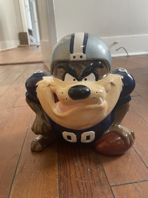 WB Looney Toons  NFL Dallas Cowboys TAZ vintage Cookie Jar 1994 looney tunes