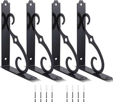 4 Pack 5 Inch Decorative Shelf Bracket Heavy Duty Wall Mounted Floating Bracket 