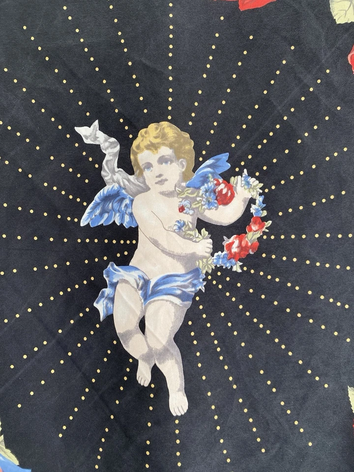 CODELLO Bufanda Mujer Seda Negra Niños con Estampado Floral 20"/20"  Foto 3 de 4