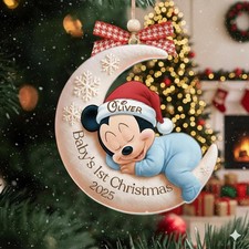 Baby First Christmas Ornament, Boy Keepsake, Custom Name Gift