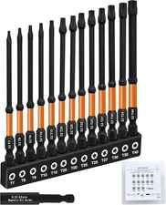 4’’ Long Impact Torx Bit Set 13pcs (TT7-TT40), S2 Steel Security 4''-_13pcs 