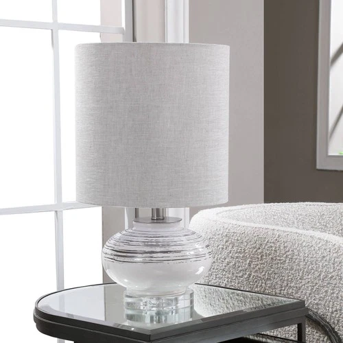Modern Accent Table Lamp 22 1/2" High Off-White Bronze Ceramic for Living Room - Picture 1 of 6