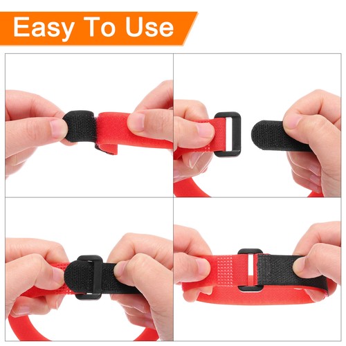 10Pcs Battery Tie Down Straps, 0.8x20" Black/Blue Nylon Hold Loop Strap - Photo 4/6