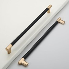 Coinkoly Black Gold Knurled Cabinet Handles Kitchen Pulls 10 Inch 10 Pack