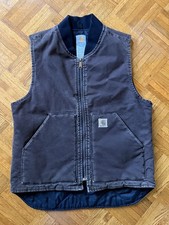 Carhartt Sandstone Arctic Quilt Lined Vest Dark Brown Size M Style V02 DKB