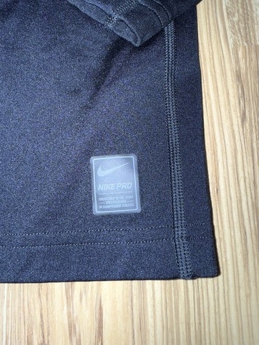 Nike Pro Combat Lined Warm Fitted Compression Shirt Youth Small Black EUC - Picture 2 of 4